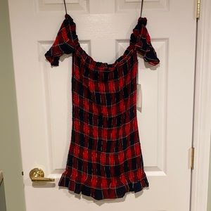 plaid scrunched dress